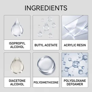 Dettaglio degli ingredienti dello spray lucido per stampa 3D con resina e silicone