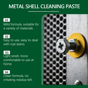 Effective metal cleaning paste for rust removal and polishing on various surfaces.