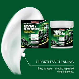 Jakehoe metal shell cleaning paste for tractor and mower showing white cream texture