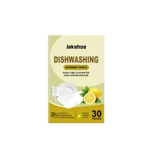 Jakehoe lemon scented dishwashing detergent sheets, 30 high concentration cleaning pieces