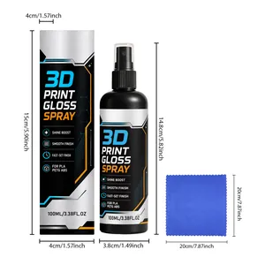 Kit spray lucido per stampa 3D con flacone da 100ml, confezione e panno di pulizia