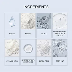 Detailed ingredient list for glass cooktop cleaning paste shown in professional grid