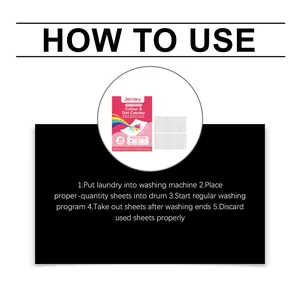Detailed usage instructions for anti-discoloration laundry color catcher sheets.
