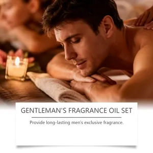 Dettaglio di un uomo che si rilassa in una spa con olio profumato per uomo