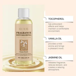 Dettaglio ricarica diffusore fragranza OUHOE con ingredienti e benefici principali.