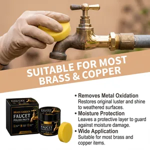 Metal polishing paste for restoring luster and removing oxidation from brass and copper