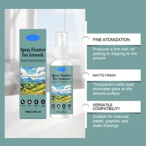 Artwork fixative spray for charcoal and pastels with a transparent matte finish