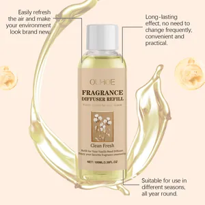 Dettaglio della ricarica per diffusore di fragranze OUHOE 100ml con aroma di cotone fresco