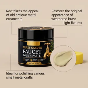 Close-up view of metal polishing paste texture for restoring brass shine and appeal