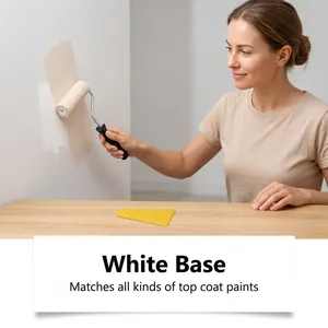 Application of white wall repair paste showing a smooth and clean base coat finish