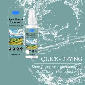 Professional 100ml artwork fixative spray for charcoal and sketching with quick-dry feature