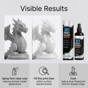 Confronto dell'effetto spray lucido per stampa 3D su modelli per superfici lisce