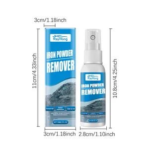Dimensioni e dettagli confezione dello spray RayHong 30ml rimuovi polvere di ferro