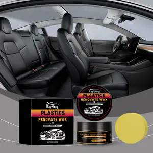 Professional RayHong car plastic renovation wax kit with applicator sponge for interior