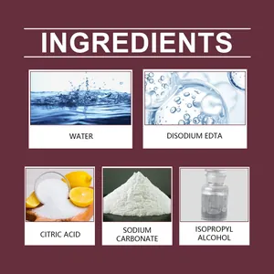 Ingredients list for Rayhong car wheel rust remover including water and citric acid.