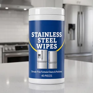 Salviette Detergenti per Acciaio Inossidabile Formula Senza Aloni Lucidanti Monouso per Elettrodomestici da Cucina Superfici Frigorifero