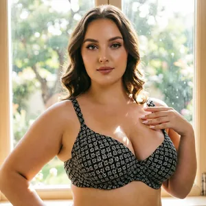 Reggiseno push-up floreale per coppe grandi con spalline larghe e supporto extra confortevole