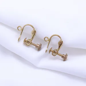 14K gold plated screw-back U-shaped clip-on earring converters for DIY jewelry making