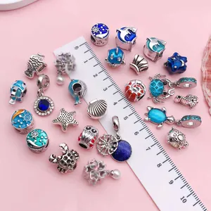 24-teiliges Ozean-Themen-Charms-Set für DIY-Schmuck mit Schildkröte und Hai-Motiven