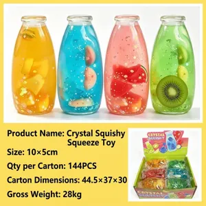 Jouets squishy en cristal transparent sur le thème des fruits pour se détendre