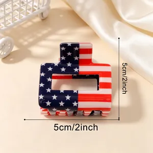 Detailweergave van 5cm Amerikaanse vlag haarklem voor Independence Day haaraccessoires