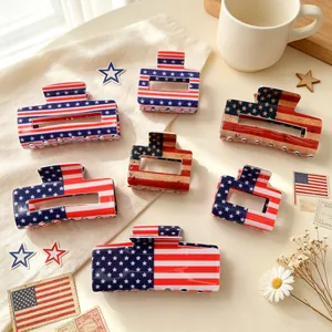 Rechthoekige haarklemmen met Amerikaanse vlag voor de styling van Independence Day