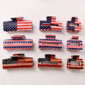 Set van PVC haarklemmen met Amerikaanse vlag patroon voor Independence Day viering