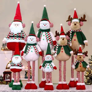 Festliche ausziehbare Weihnachts-Plüschpuppen mit Weihnachtsmann Schneemann und Rentier