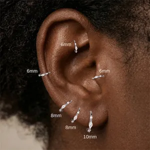 S925 Sterling Silber Knorpel-Ohrringe mit Marquise-Steinen für vielseitiges Ear Stacking
