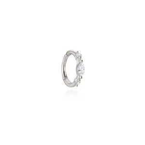 Detailansicht: S925 Sterling Silber Knorpelohrring mit Marquise-Zirkonia-Steinen