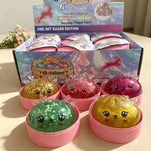 Weihnachten Rentier Simulierte Gedämpfte Brötchen Squishy Stressabbau Spielzeug Cartoon Maltose Gel Glitzer Sensorisches Spielzeug
