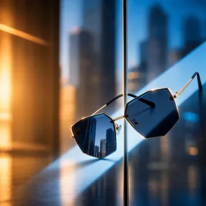 Rimless Polygon Sunglasses For Women Men Metal Frame Geometric Cut Edge Gradient Lenses UV400 Fashion Eyewear