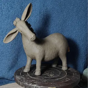 Handcrafted resin donkey animal statue for home and office decor
