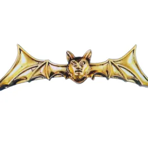 Vintage gold gothic vampire bat wings hair accessory for Halloween costume and parties