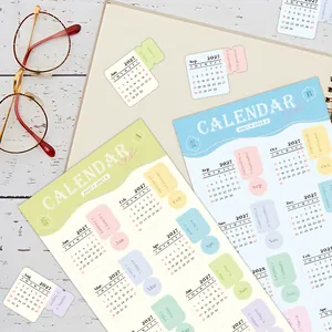 Detailed view of 2027-2028 monthly calendar stickers for planners and journals