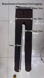 Size measurement detail for women's black fleece-lined faux translucent leggings