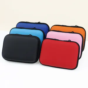 Assorted colors of durable EVA hard shell storage cases for headphones and digital cables