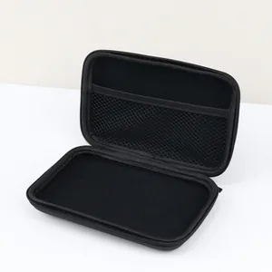 Detailed macro view showing the interior mesh pocket of the black EVA storage case