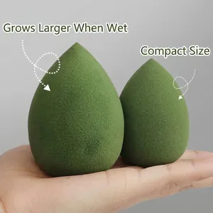 Professional soft green teardrop makeup sponge beauty blenders for wet and dry use