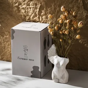 Moderno Minimalista In Ceramica Corpo Umano Vaso Angel Wings Design Retro Texture Art Vaso Di Fiori Per La Casa Soggiorno Ufficio Decorazione