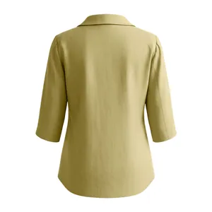 Vue arrière détaillée d'une chemise décontractée en coton et lin pour femmes