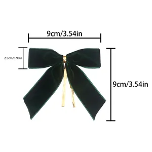 Lazo de terciopelo verde oscuro para envolver regalos, bodas y decoración navideña.