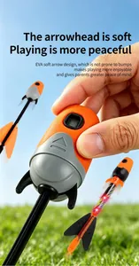 Detail of soft EVA foam arrowhead for safe outdoor kids bow and arrow shooting toy.