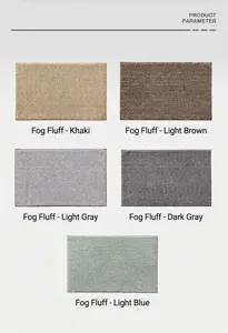 Various color options of absorbent striped flocking bath mats for home bathroom decor