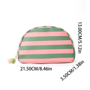Trousse de maquillage coquillage rayée grande capacité pochette de rangement voyage