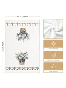 Kust Stijl Keuken Vaatdoek Microvezel Absorberend Schelp Anker Print 40x60cm Handdoek