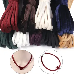 Cordón Redondo de Terciopelo con Núcleo para DIY Lazos Pelo Accesorios Joyería Cordón de Terciopelo Costura Ropa