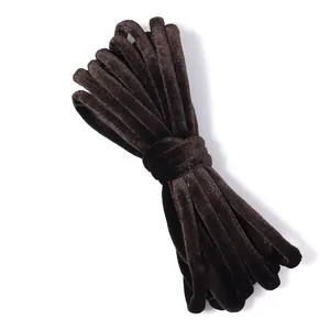 Cordón redondo de terciopelo marrón oscuro para accesorios de ropa DIY y lazos para el pelo.
