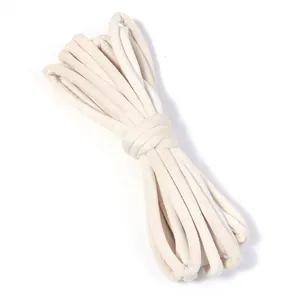 Cordon redondo envuelto en terciopelo beige para accesorios de pelo DIY y costura.