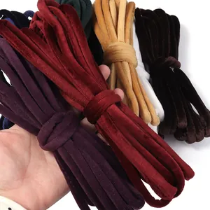 Cordones redondos de terciopelo de colores para coleteros DIY y accesorios de ropa.